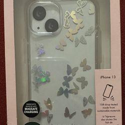 kate spade new york iPhone 13 Hard Case - Iridescent Butterfly Cluster