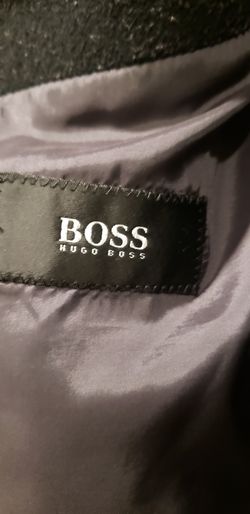 Black Hugo Boss winter trench