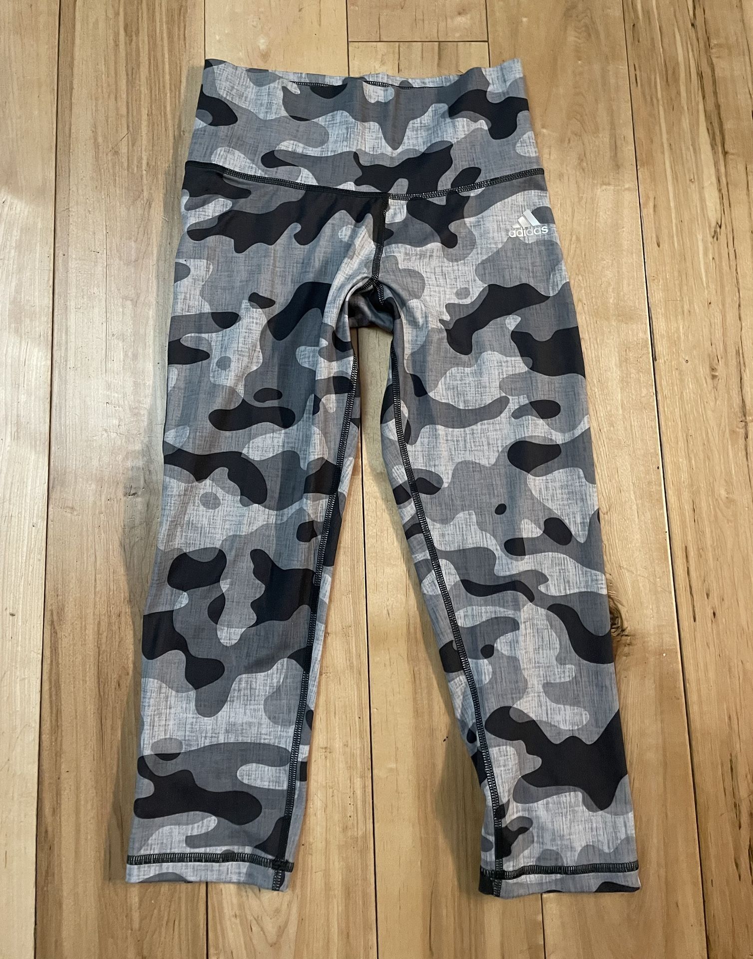 New Adidas Climalite Mid-rise Gray Camo Leggings XS