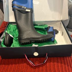 Tommy Hilfiger Black And Blue Rain Boots
