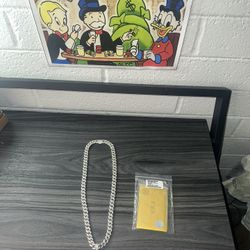 Cuban chain with cross pendant all 925 silver with moissanite diamonds 