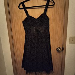 Medium Nightmare Before Christmas Black Velvet Filigree Dress