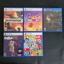 PS5 & PS4 Games Bundle - 5 Games | Deathloop, NBA 2K24 Kobe, NBA 2K21 Zion, Just Dance 2021, Death Stranding