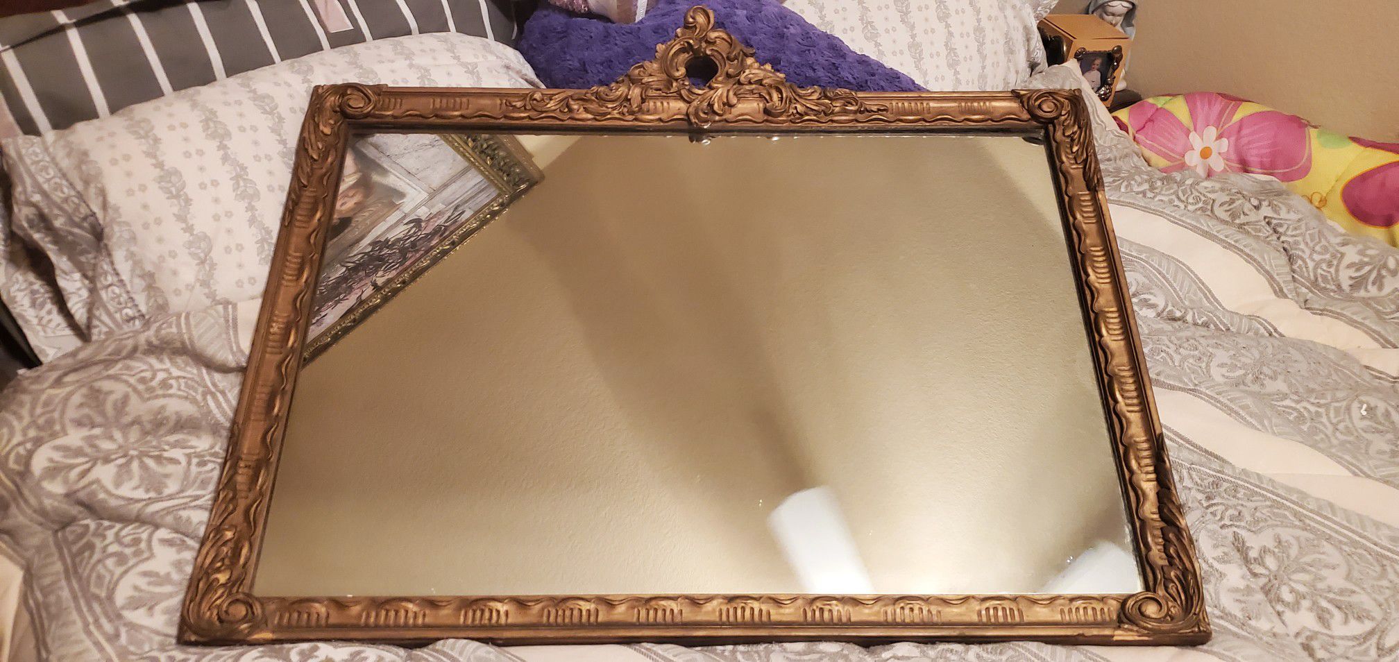 Antique ornate mirror very old