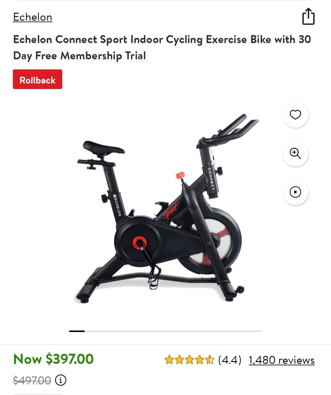 Echelon Connect Sport Indoor Cycling Exercise Bike - NEW