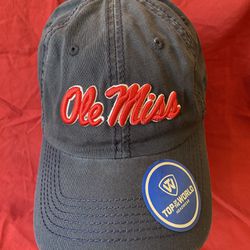 NEW Men's Ole Miss Rebels Top Of The World Adjustable Hat Blue