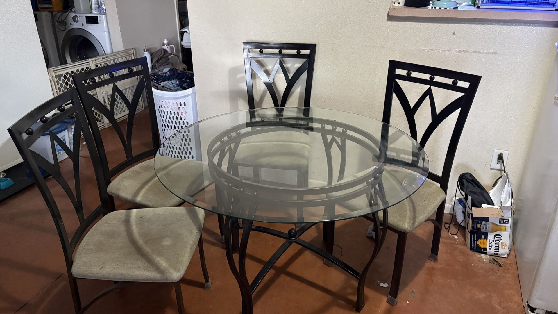 Glass Dining Table 4 Chairs