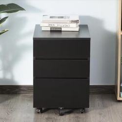 Black 3 Drawer Storage Cabinet