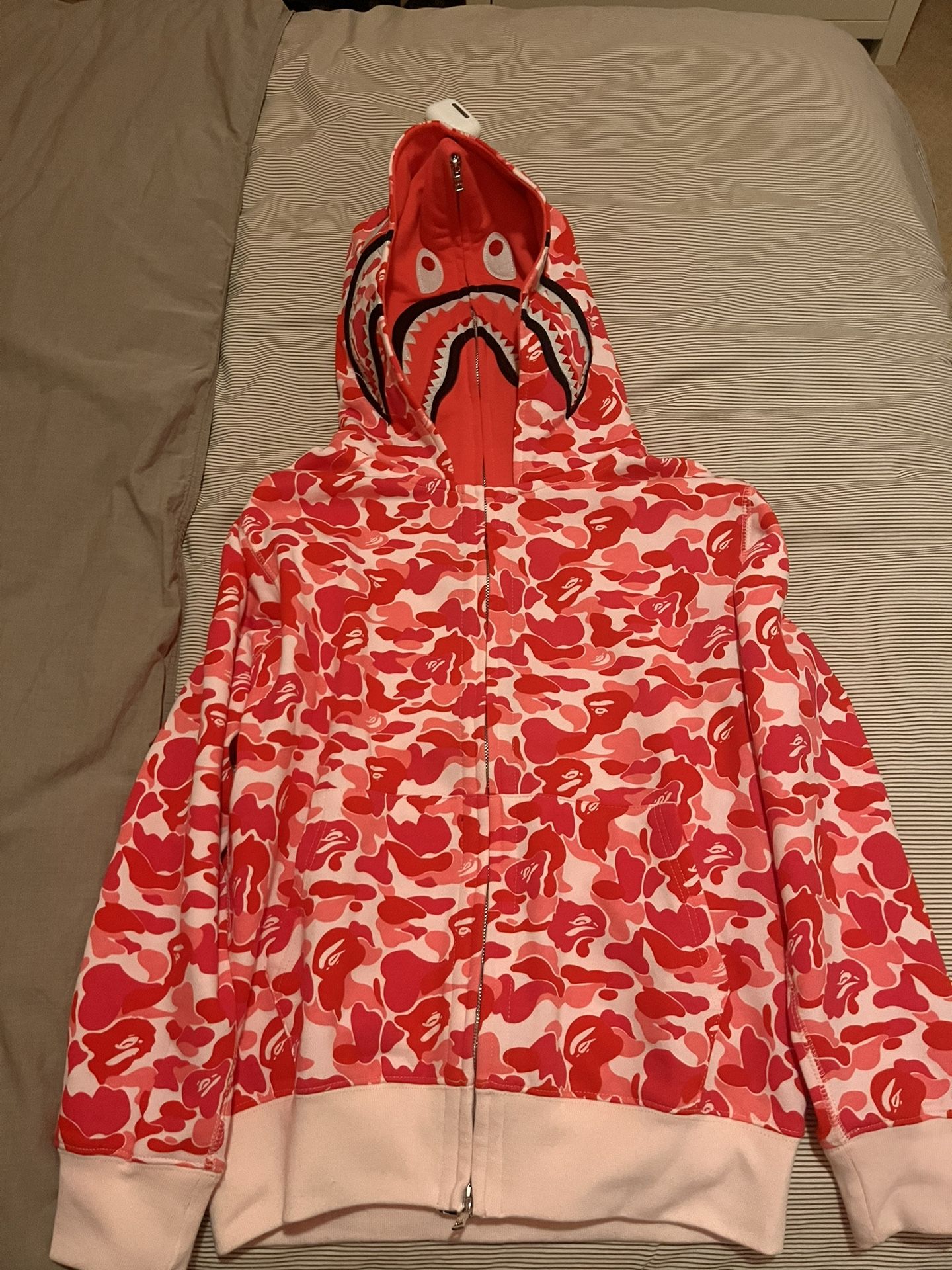 Bathing Ape BAPE Pink Zip Up Hoodie