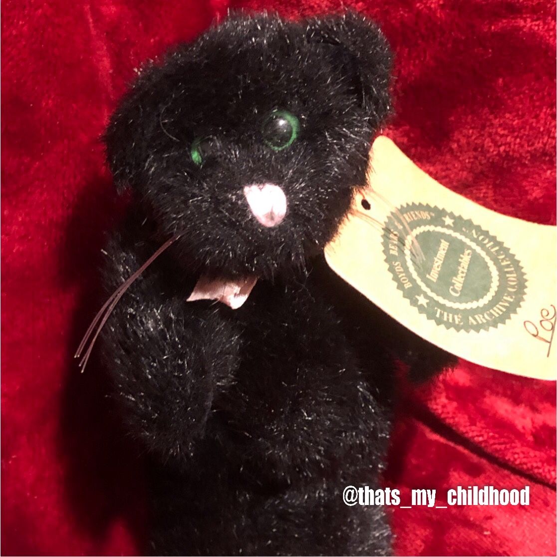 Boyds Bears Small Poseable Joints Black Cat Poe Halloween The Archive Collection 7” vintage
