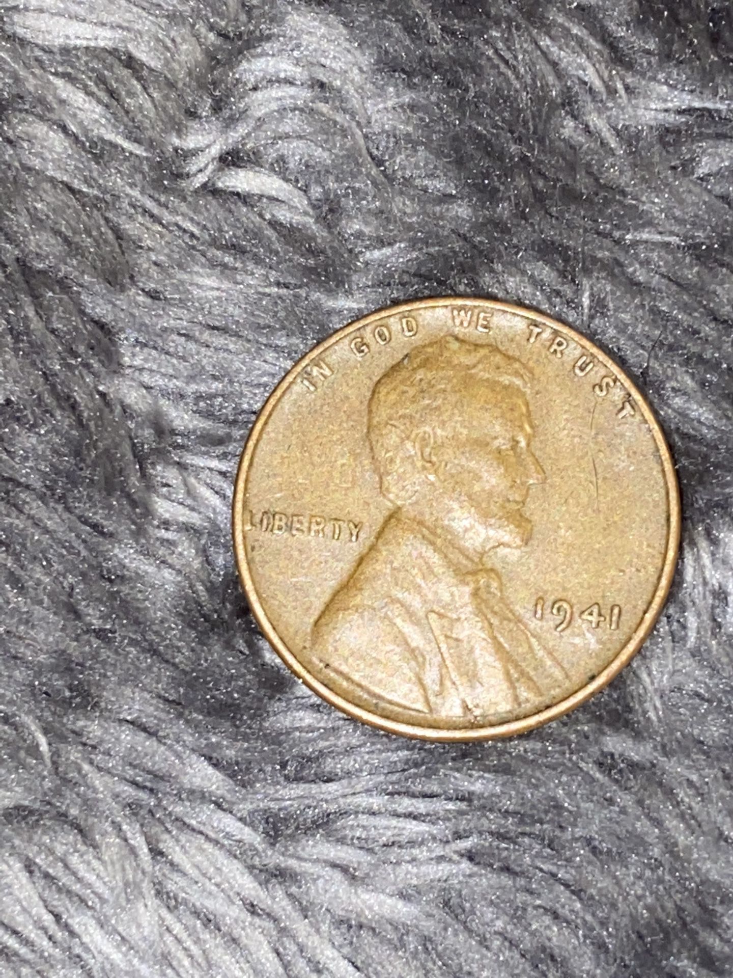 1941 Lincoln Wheat Cent Penny Coin 
