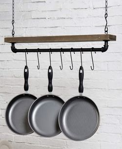 Industrial/Rustic Hanging Pan Rack