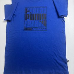 Puma Blue graphic Tee Small 
