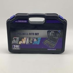 *NEW* 246 PCS Premium Quality Drill Bit Set Comprehensive Kit for Wood Metal Cement Drilling & Screw Driving in Carrying Case