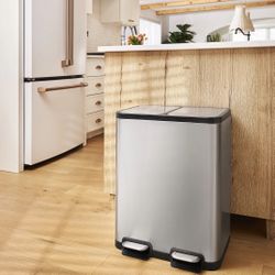 Stainless Steel Dual Compartment Step Trash Can