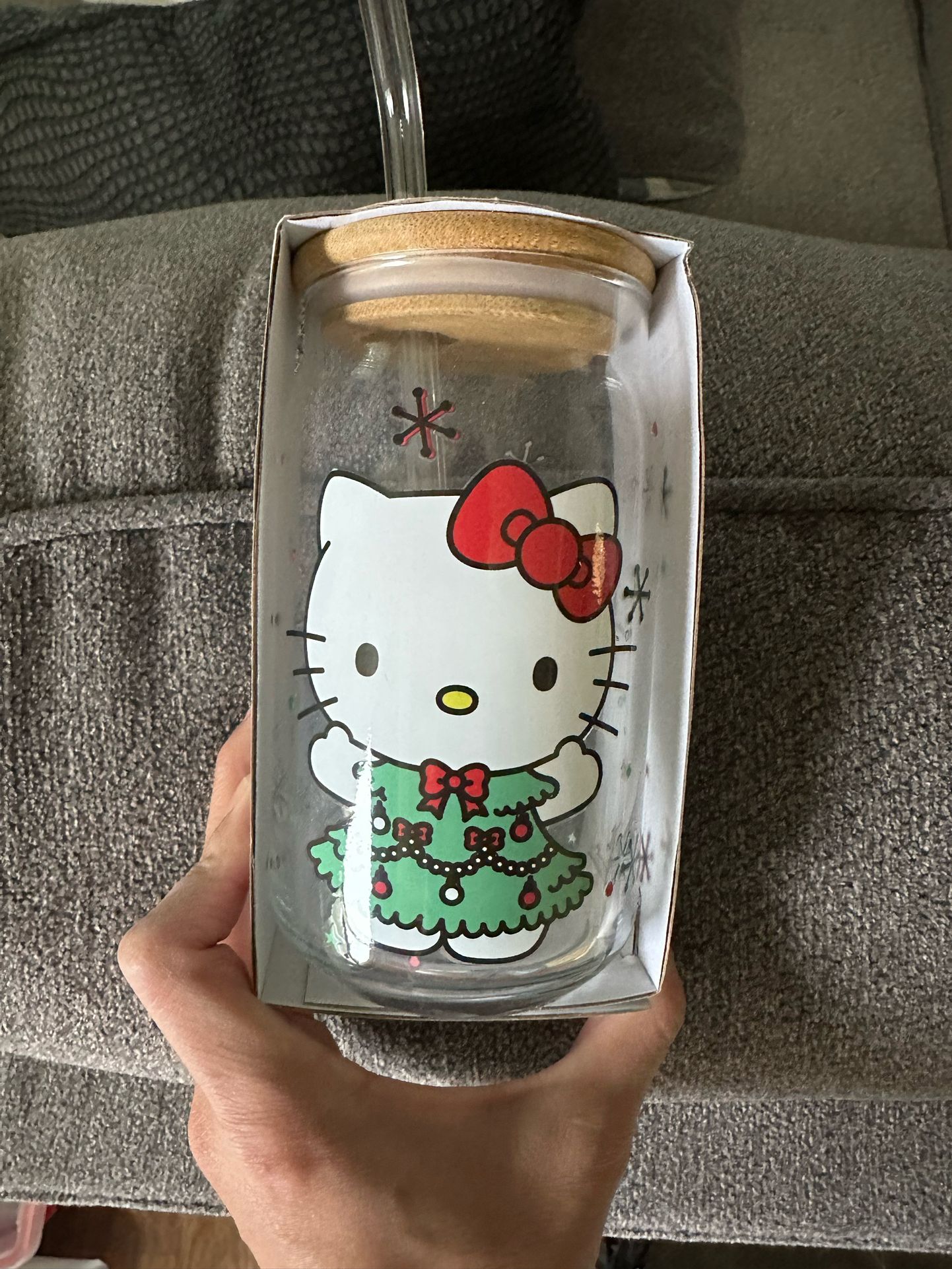 Hello Kitty Glass Straw Cups