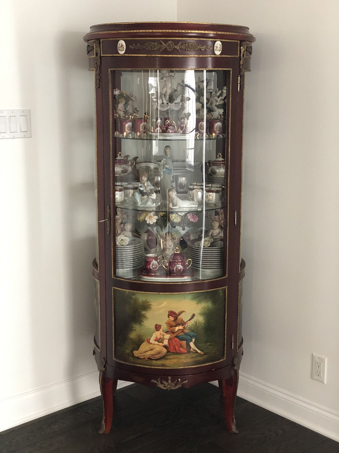 Beautiful Circular Cabinet With Painted Scenes