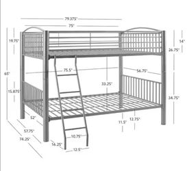 Full Size Bunk Beds(NO SCREWS/BOLTS)