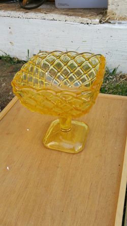 Antique depression glass yellow cup