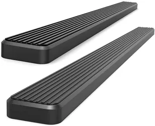 4" Running Board Side Step Aluminum Black For 2007-2018 Silverado Sierra Double Cab