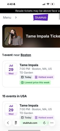 Take Impala 7/29 Floor Ticket