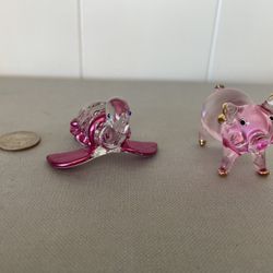  Miniature Figurines, Hand Blown Color Glass Art