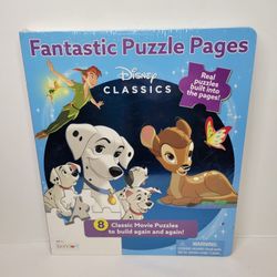 Disney Classics Fantastic Puzzle Pages Book- 8 Classic Movie Page Puzzles In one