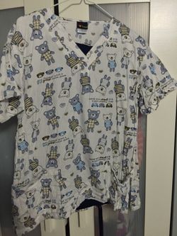 Scrub suit set (top and bottom pants)