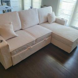 New Sleeper Sectional Couch with USB and Storage! Free Delivery 🚚! 