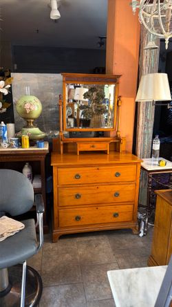 Antique beautiful wood Dresser with top mirror