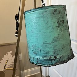 Old Metal Bucket Now A Hanging Light 