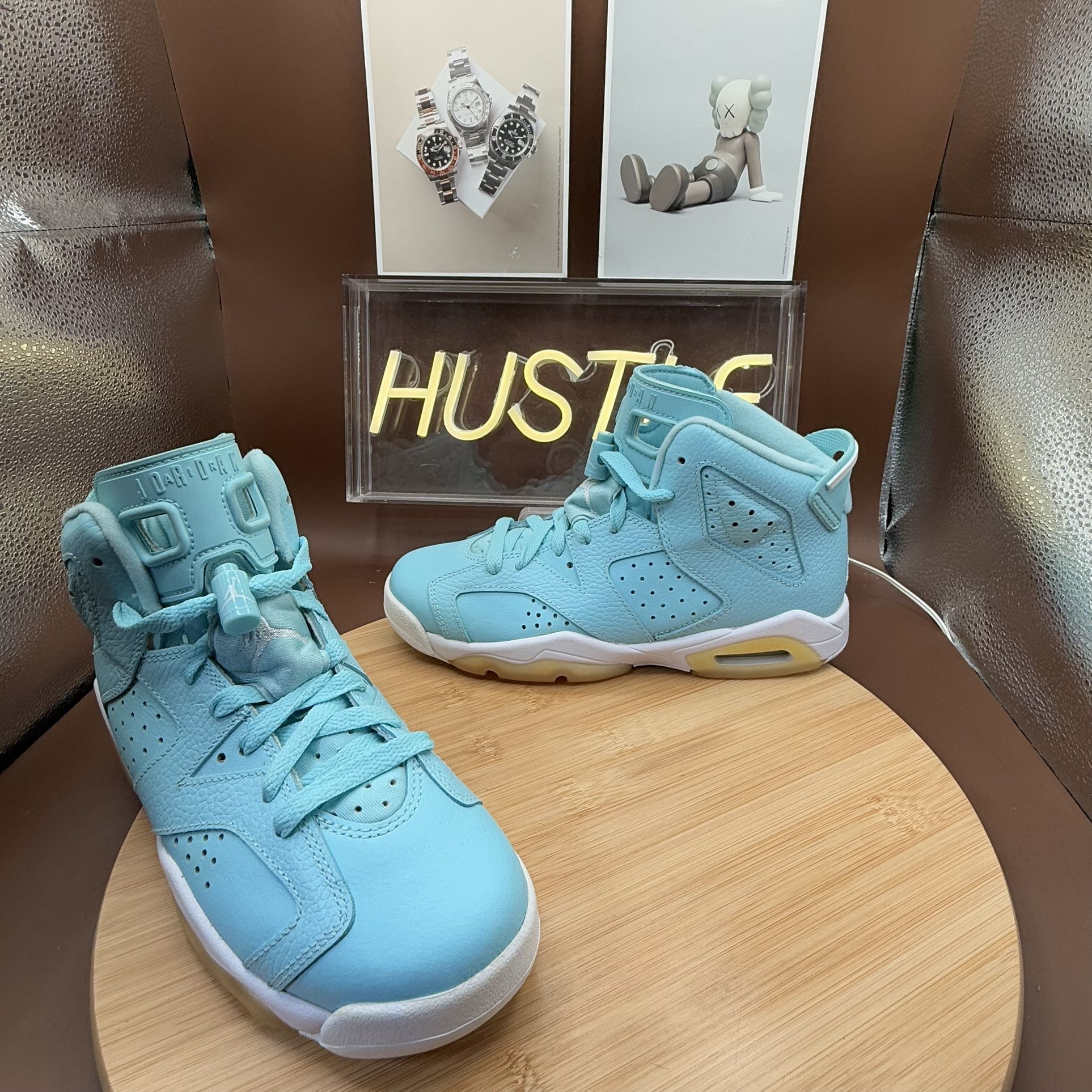 Nike Air Jordan 6 (GS) Retro Pantone Blue/White Size 5Y/ Womens 6.5