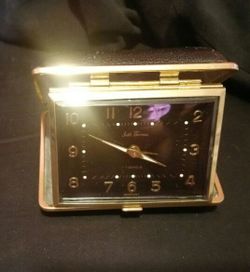 1950s Vintage Seth Thomas Travel Alarm Clock, 8 Days 7 Jewels, Antique Clock