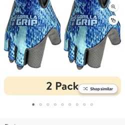 Gorilla Grip High Performance Finger-less Gloves, Blue Shatter, Heavy Duty Lycra, L, Unisex, 1 Pair