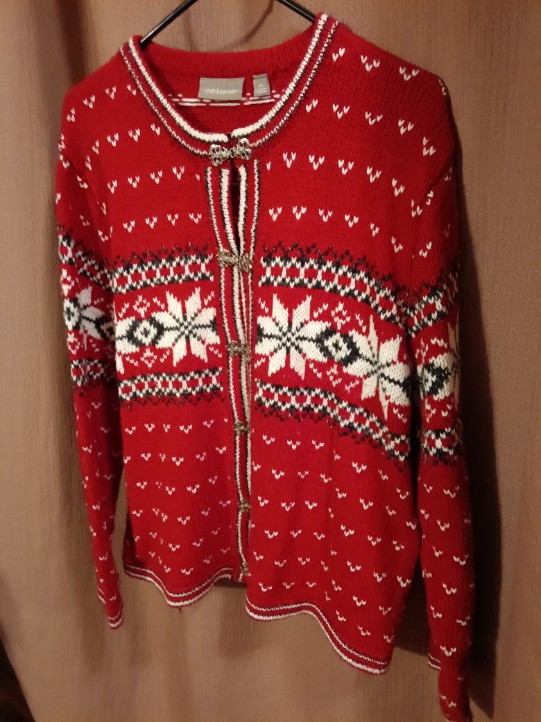 Red White And Dark Gray Winter Sweater By Croft And Barrow size XL