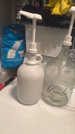Glass Laundry Dispenser Bottles with Pumps