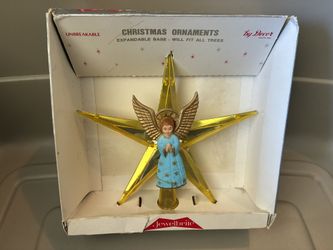 Vintage Jewell Brite Angel Tree Topper Unused In Original Pkg