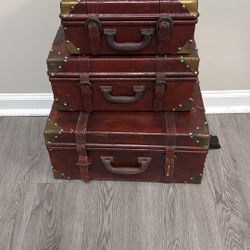 Antique Suitcases Set 