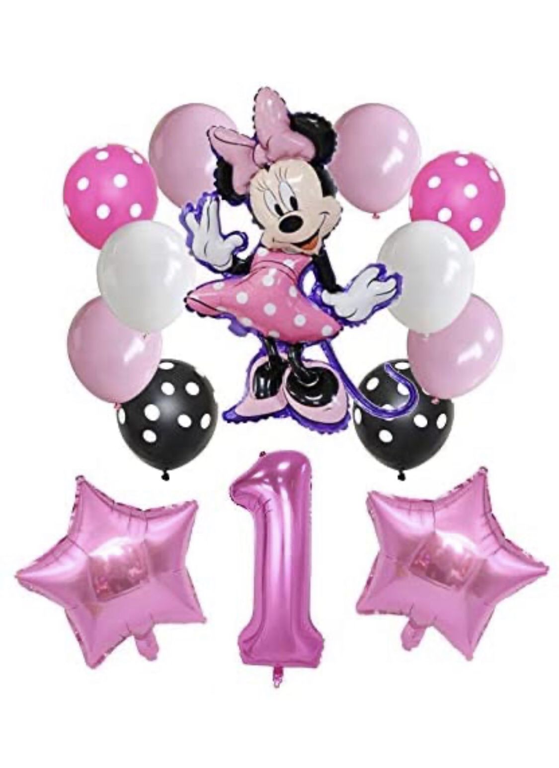 Minnie Mouse Balloon Set For 1st Birthday 