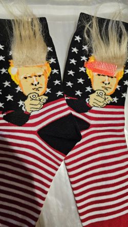 Trump Socks With Combable Hair!