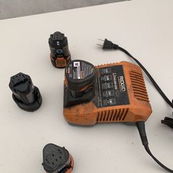 4  batteries and a Ridged  Charger