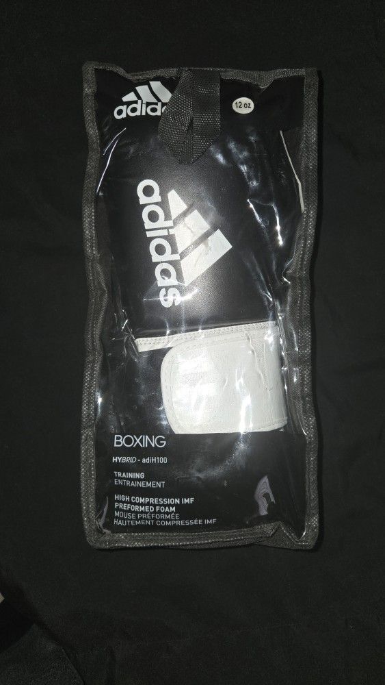 Adidas Hybrid 100 Boxing Gloves 12oz Black/White Sparring Gloves