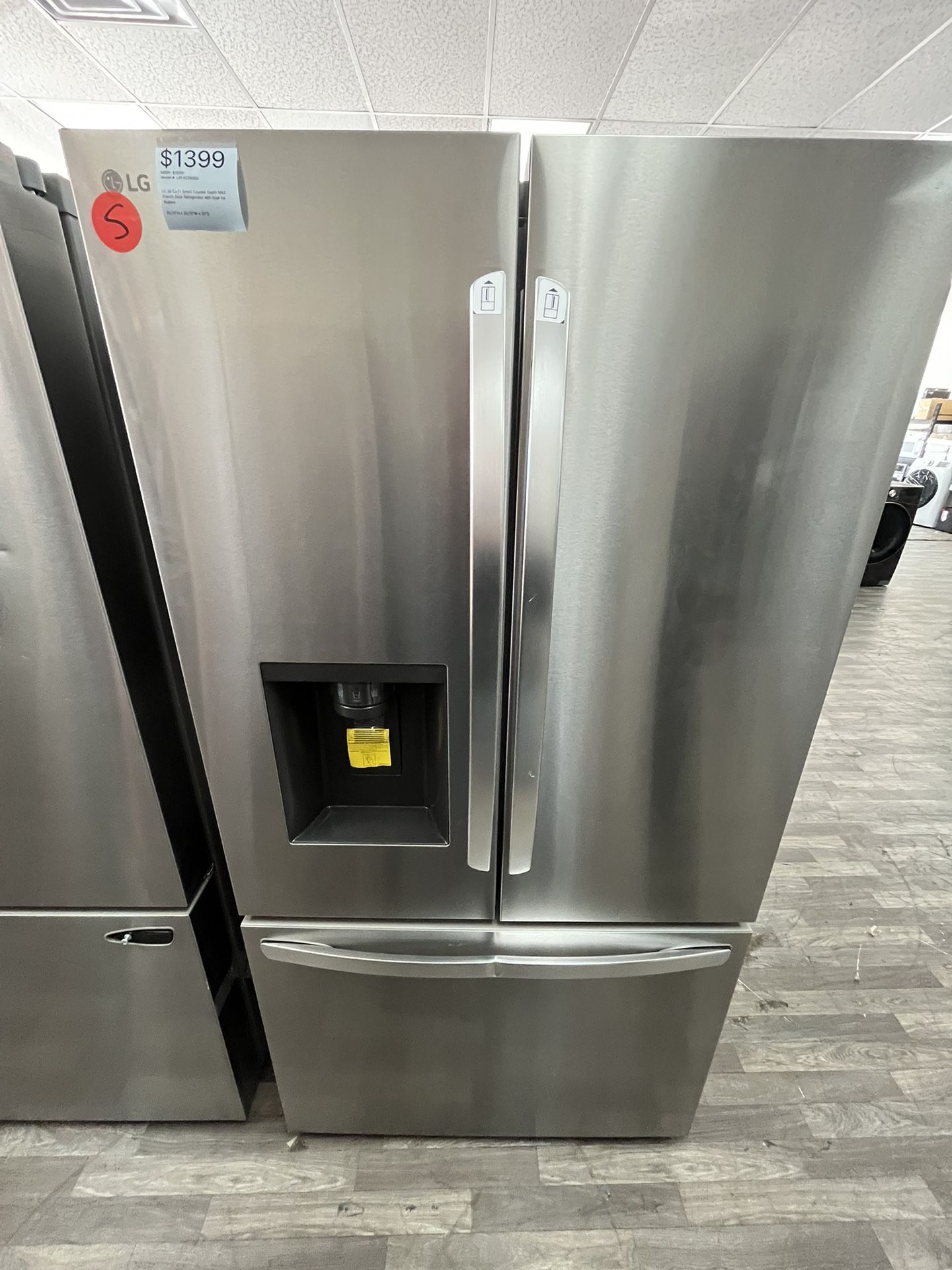 $1399 LG FRENCH DOOR Refrigerator, Counter Depth MAX, Open Box, 1 Yr Warranty