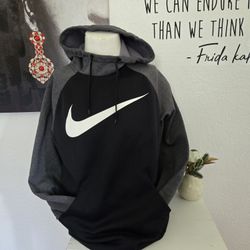 Nike Therma Dri-Fit Black and Charcoal Pullover Sweatshirt Size Medium