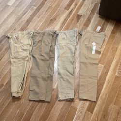 4 Pair School Pants Khaki Size 14