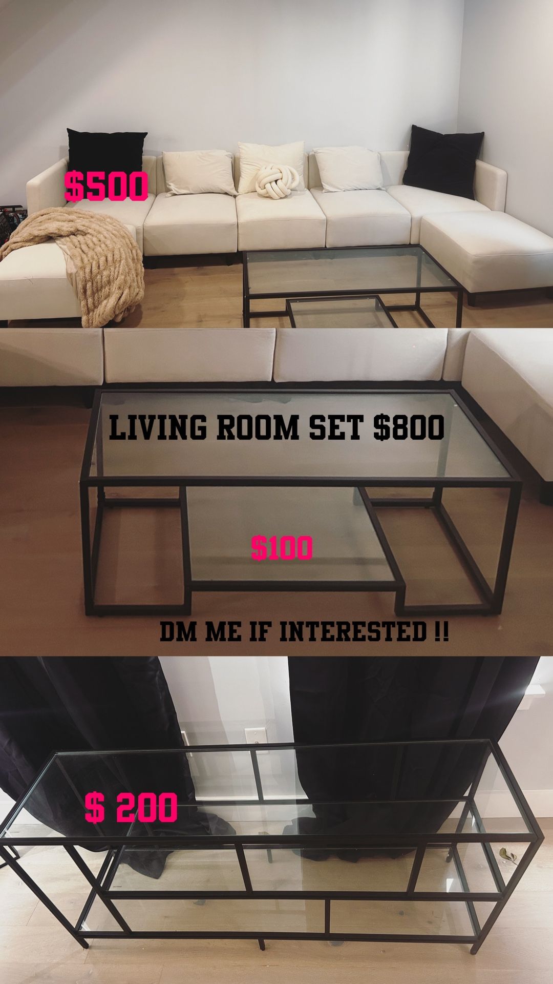 Living room set $ 800