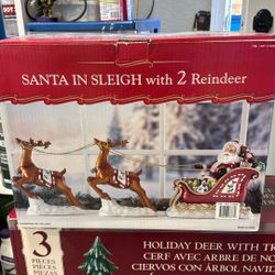 Santa And Sleigh Decor 