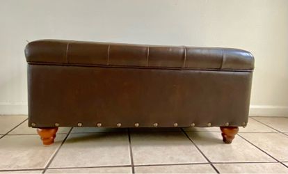 Leather Chesterfield Ottoman Pottery Barn