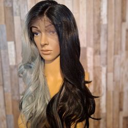 Human Hair Blend Lace Front Wig 