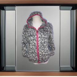 Eddie Bauer fleece girls Hoodie with pink trim M 10/12 